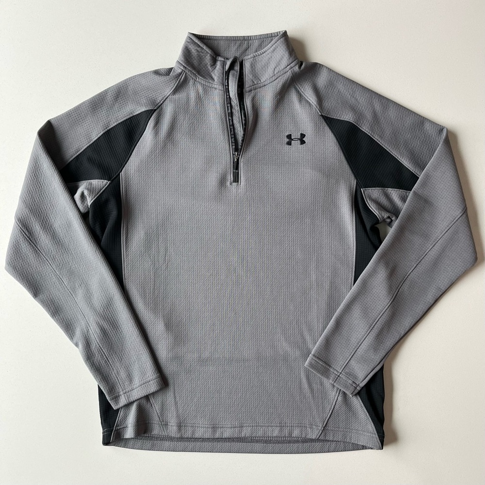 Under Armour Men's Quarter Zip Pullover M Gray and Black